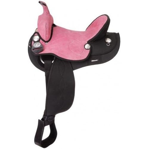 King Series Synthetic Trail Saddle Black/Pink 16