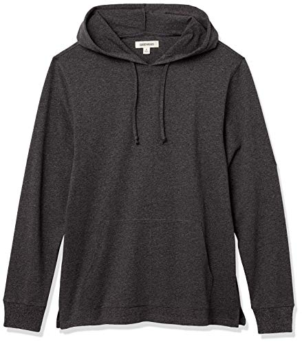 Amazon Brand - Goodthreads Men's Heavyweight Long-Sleeve Pullover Hoodie T-Shirt, Charcoal Heather, Large