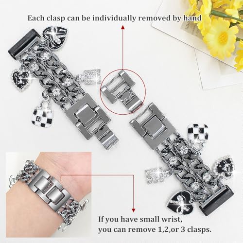 Correa cadena cubana para Fitbit Versa y Sense miniatura 2