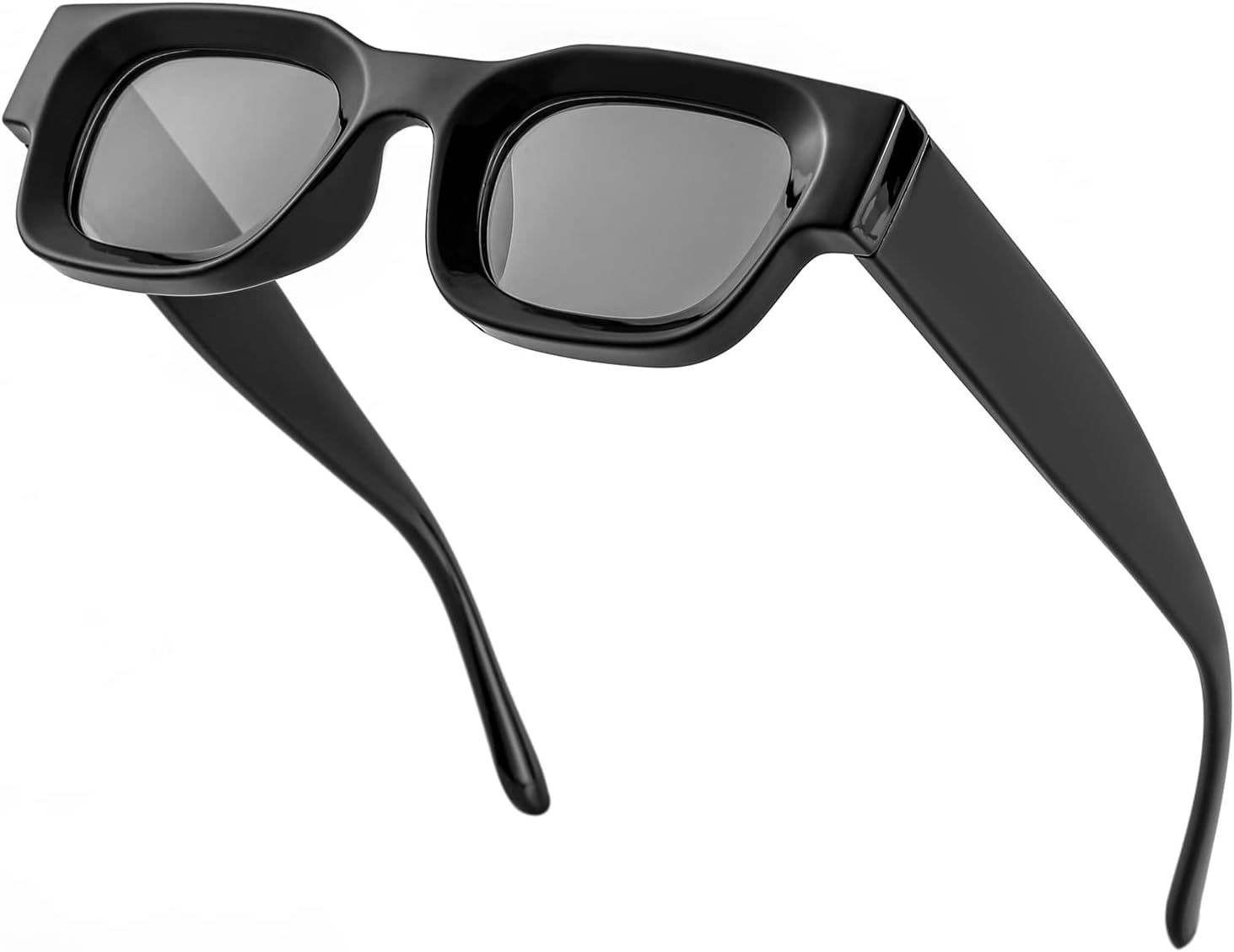 Thick Square Frame Sunglasses for Women Men Chunky Rectangle Polarized Sunglasses UV400 Protection