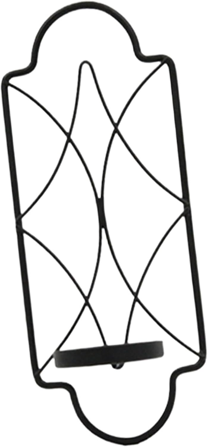 Candle Sconces 2pcs Metal Wall Hanging Sconce Candle Holder for Wall Decoration 3.5inchx8.6inch Candlesticks Holder for Home Decor(Black)