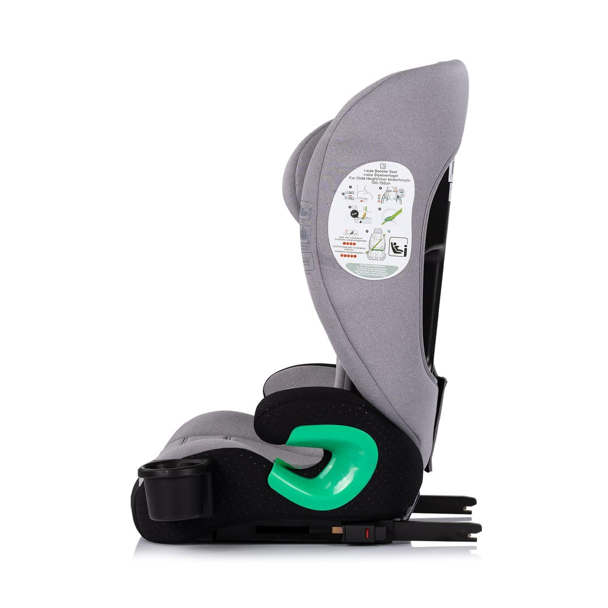 Chipolino Fotelik dziecięcy Patrol i-Size Isofix (100-150 cm) zagłówek uchwyt na napoje szary