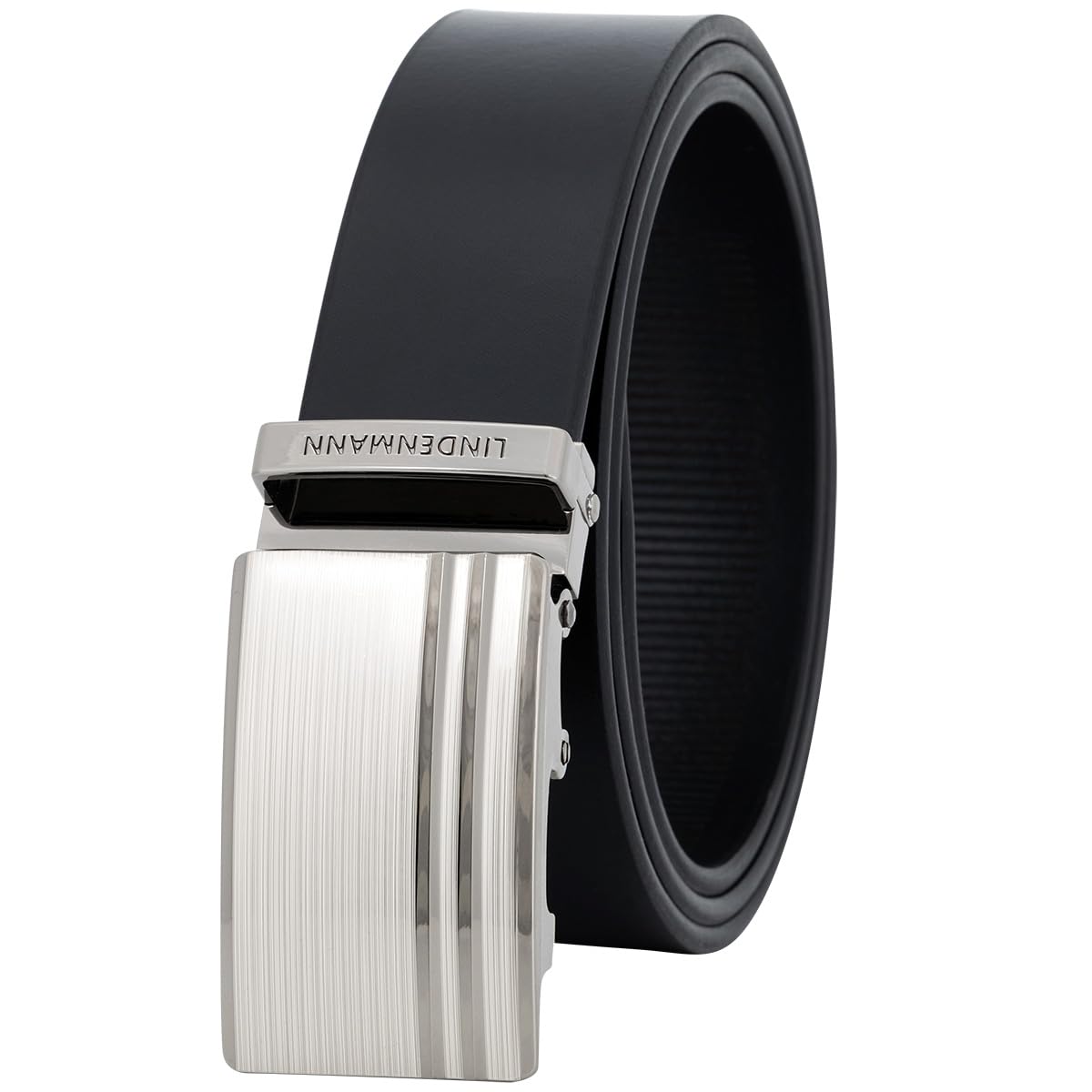 LINDENMANN Herren Automatikgürtel in Schwarz, 35 mm, Rindsleder, mit Automatikschließe, stilvoller Gürtel für Business, Chinos und gepflegte Alltagslooks
