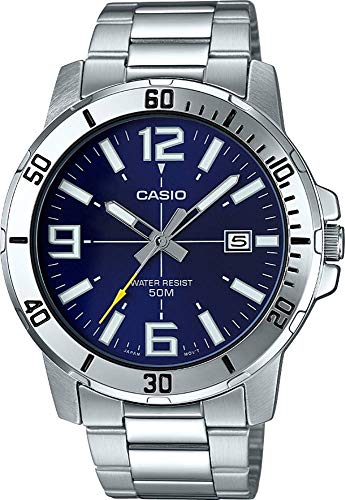Casio Analog Blue Dial Men's Watch - Silver and Analog - Image 2