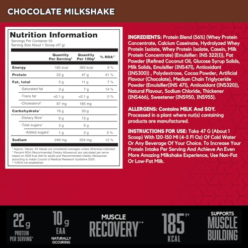 Image of BSN Syntha 6 Protein Powder - 5 lbs+10% Extra, 2.5 kg (Chocolate Milkshake), Ultra Premium Protein Matrix (Whey Protein, Micellar Casein), for Muscle Recovery. Vegetarian.