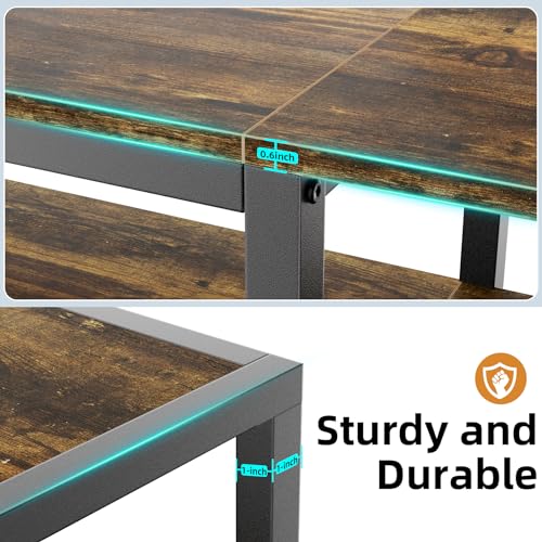 Image of Aquzee 85 inch TV Stand, Entertainment Center for 70 75 80 85 inch TV, 75.2 inch Wide Wood Television Console Table for Living Room Bedroom Gaming Room, Rustic Brown