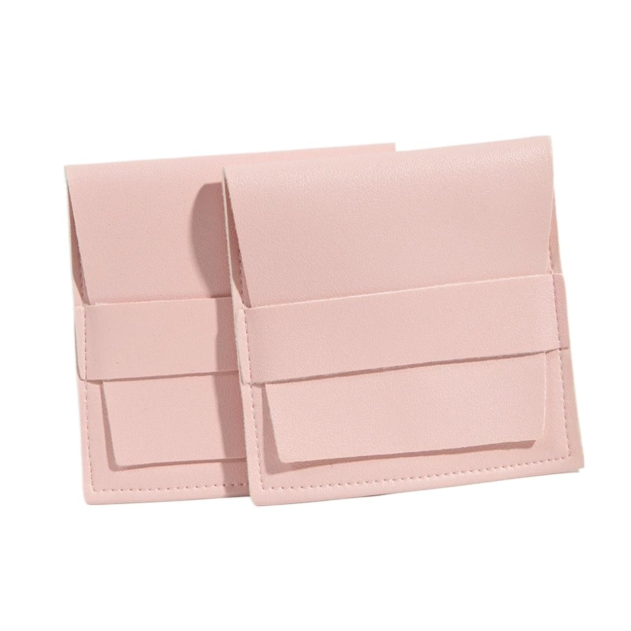 Mlyvax 15pcs PU Leather Jewelry Packaging Pouches Bags Small Wedding Gift Envelope Bag Necklace Bracelet Earring Storage(Pink)