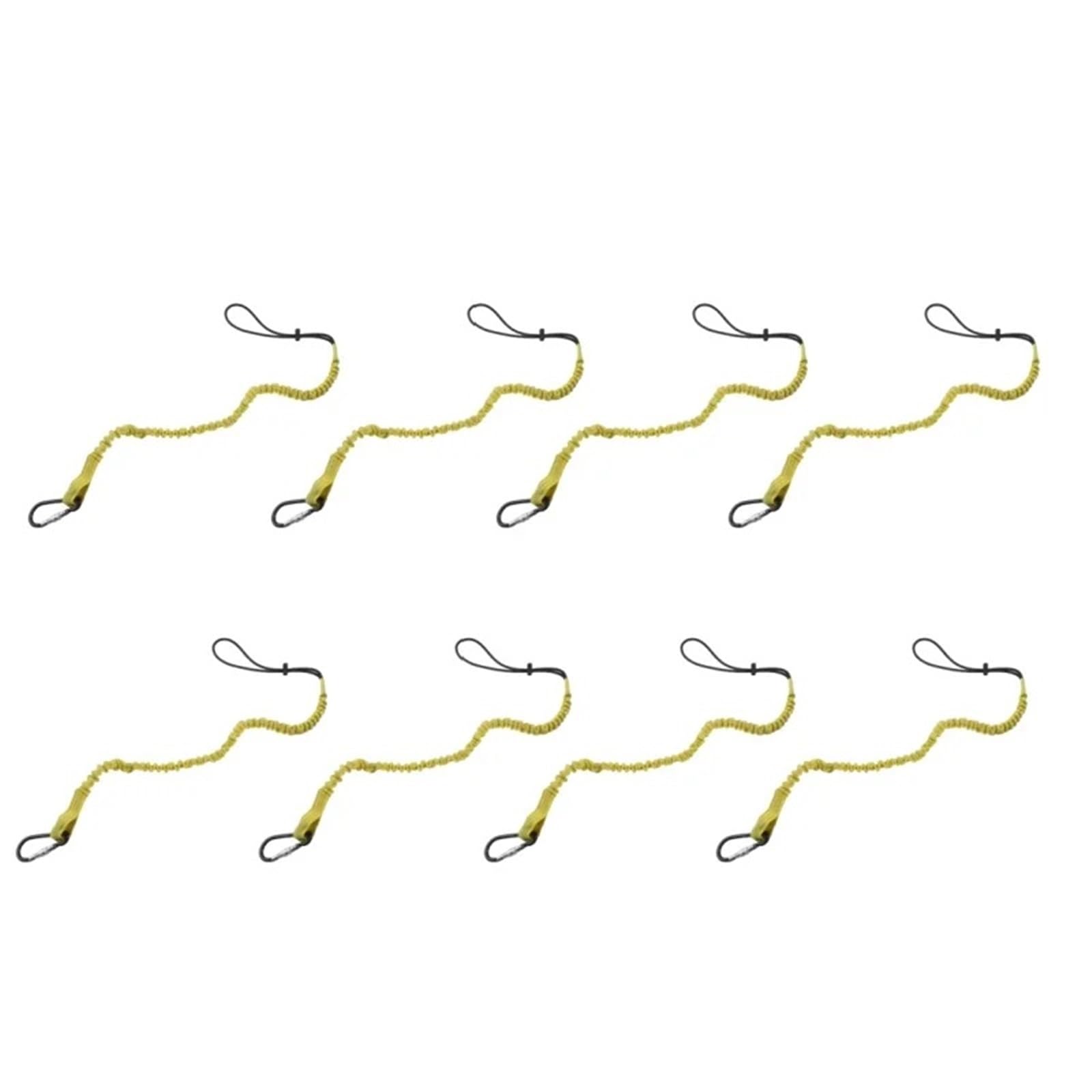 5/8/10PCS di Sicurezza Attrezzature Bungee Tether Cordino for Attrezzi Con Moschettone Gancio Arrampicata Lavoro Anti-Caduta Corda Aerea lavoro Accessori Per Attrezzi(Yellow,8pcs)