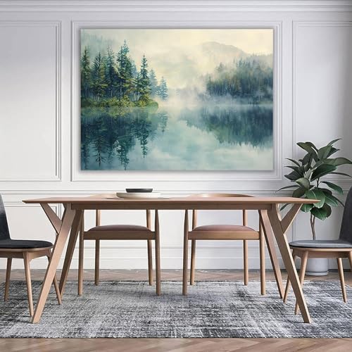 Peinture paysage forestier pour décorer un salon ou restaurant - 3