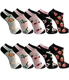 BestSale247 12 Paar Damen Mädchen Sneaker Socken Füßlinge Baumwolle (Farbmix, 35-38)
