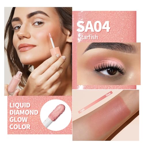 Oulac Liquid Eyeshadow Satin Finish - Multi-Use Eyeshadow Eye Primer Liquid Blush, Pink, Blue, 5.4 ml (Pack of 2) - Image 2