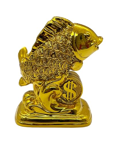Image of Exclusive Small Size Fengshui Polyresin Arowana Fish Showpiece for Career, Luck & Education (AF-3515)