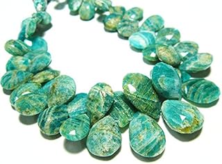 African Amazonite Faceted Big Pear Briolette- 7.50"Strand -Stones measure- 8x6-15x11mm