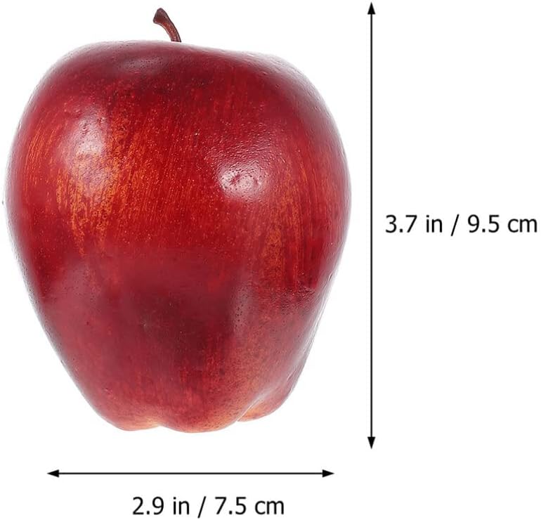 HOMSFOU 6Pcs Artificial Red Simulation Fruit Models for Home Kitchen Table Decoration Photography Props Realistic Plastic Fake