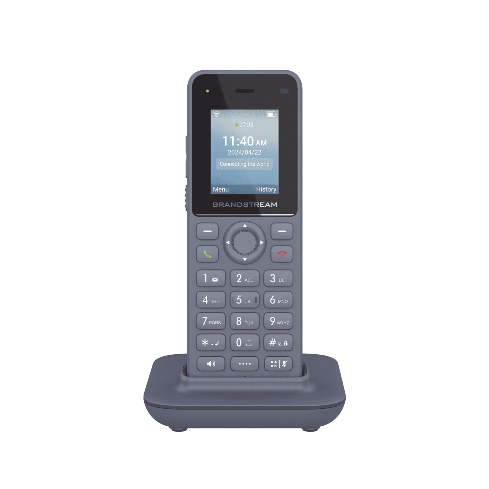 Grandstream WP816 Téléphone IP Wi-FI sans Fil avec Double Bande intégrée 802.11a/b/g/n/AC/AX et 6 Heures de Temps de Conversation.