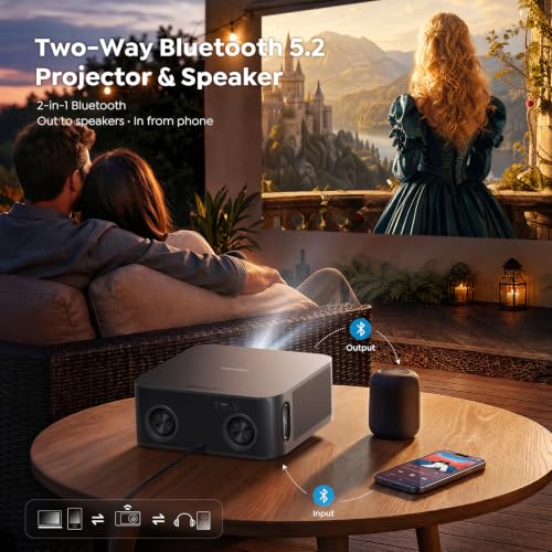 Outdoor-Projector-4K [VIDAA Live TV/40W Dolby/920 ISO] with WiFi6 and Bluetooth Compatible with Netflix, Smart Projector, AI Voice Control & Auto Focus, HDR10, Movie Proyector for Ceiling Home Theater - image 9