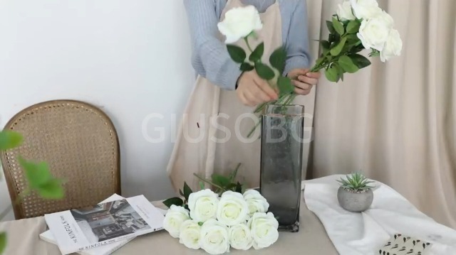 Rose Artificiali A-1075 in Seta Rosa Effetto Reale per Matrimoni| Alibaba. com