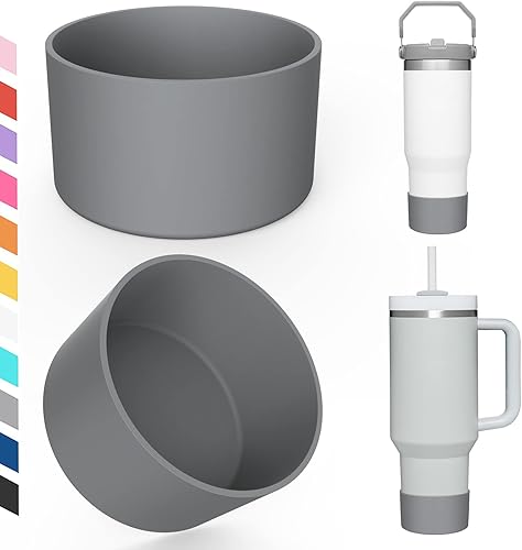 Paquete de 2 bases protectoras de silicona para vasos Stanley Quencher Adventure de 40 oz, 30 oz y IceFlow de 20 oz y 30 oz, base inferior para taza