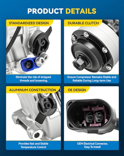 Image of PHILTOP Air Conditioner AC Compressor for Audi A6 Quattro 2005-2007,2008-2011 4.2L,A8 Quattro 07-08,10-12,09 4.2L,S5 08-09,10-12 4.2Liter,S4 04-09,R8 08-12,14-15,Q7 07-10 4.2Liter,RS5 13-15,RS4 07-08