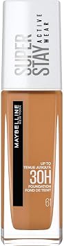 Maybelline New York - Liquid Foundation with Long Hold, No Transmission, High Coverage - Superstay Active Wear 30h - Shade Sunbronze (61) - Volume: 30ml
