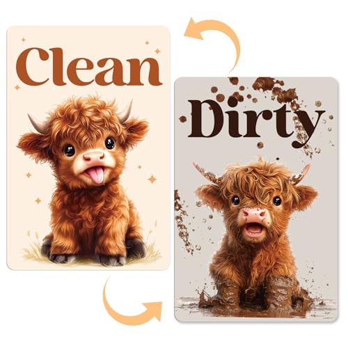 Imán para lavavajillas marca Cosmisun con diseño vaca Highland