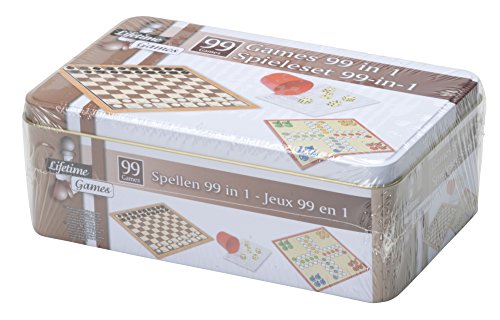 Preisvergleich Produktbild Spielesammlung in Dose Gesellschaftsspiele Würfelspiele Brettspiele Zählspiele