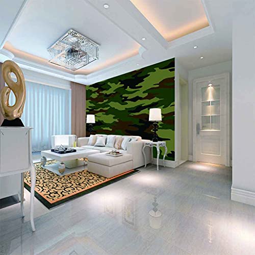 Papier peint photo camouflage vert poster mural tableaux 3D geant - 5