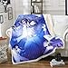MOUPSDT 3D Coperta in Pile Matrimoniale Palco Fluorescente Blu Elvis Presley Sherpa Stampata Peluche Coperta Matrimoniale Coperte Durevole e Caldo, per Letto Divano e Viaggio 150x200 cm