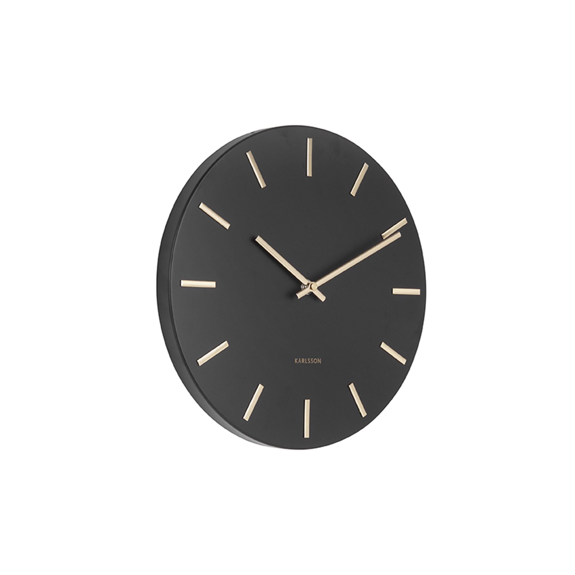Karlsson Charm Orologio da parete, in acciaio, nero/oro, S, diametro 30 cm