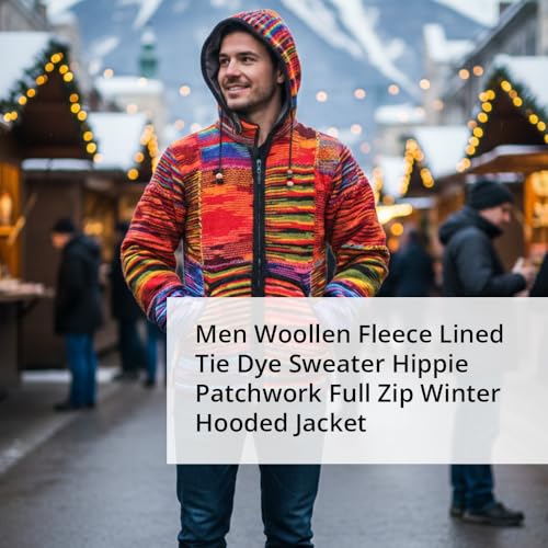 Veste polaire multicolore Tyedye Patch homme au design unique artisanal