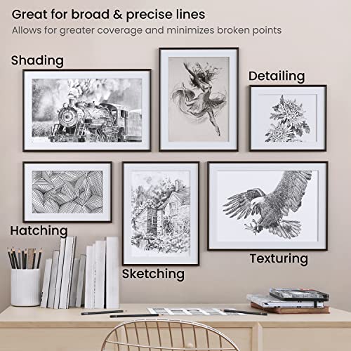 Arteza Professional Drawing Sketch Pencils Set Of 12, Medium (6B - 4H), Art Supplies For Drawing Art, Sketching, Shading, Artist Pencils For Beginners & Pro Artists #TOP6