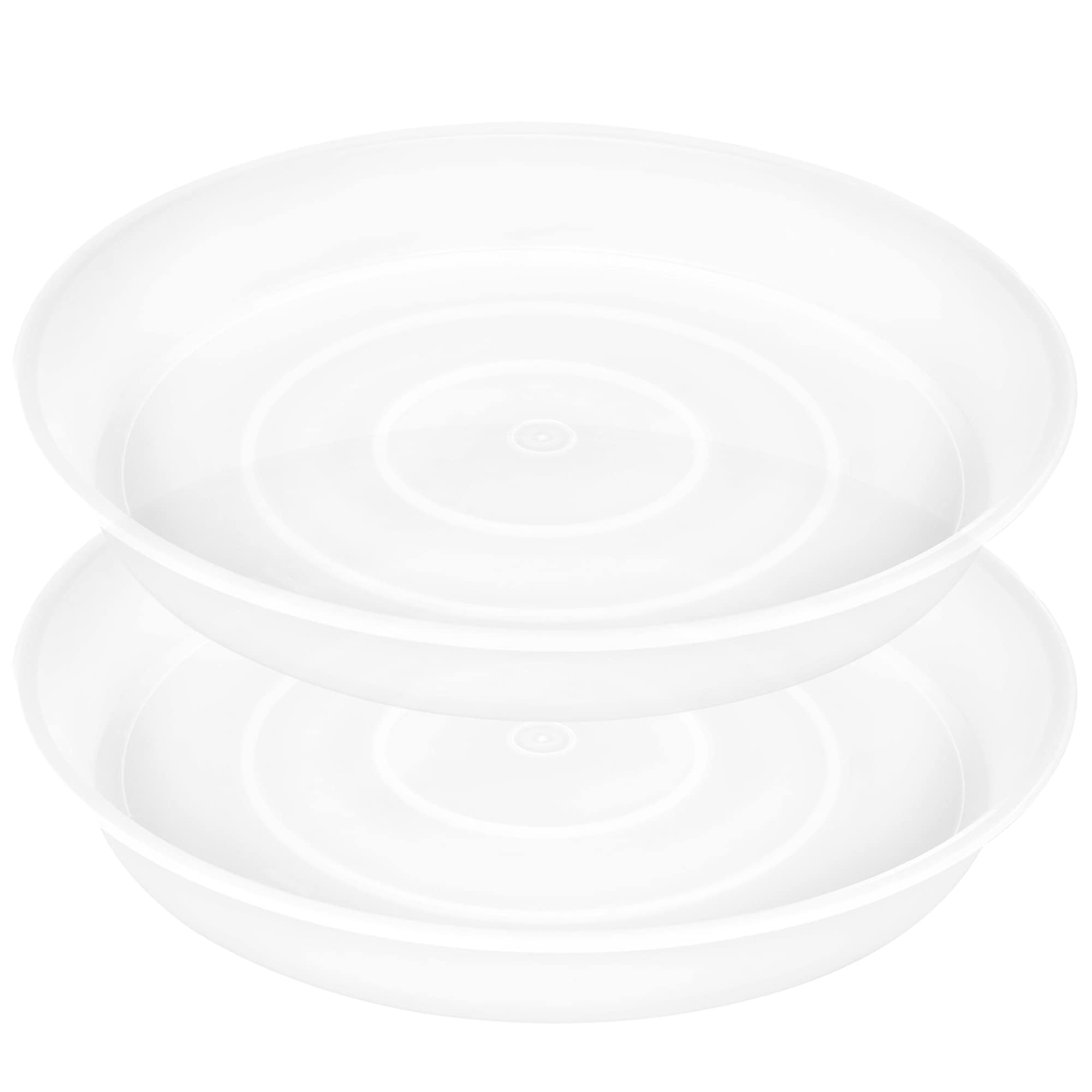Bleuhome 2 Pack of 12 inch Plant Saucer, 1.7" Depth Tray, Large Deep Garden Plastic Flower Planter Plant Trays for Indoors Outdoor Bath Bath (12",