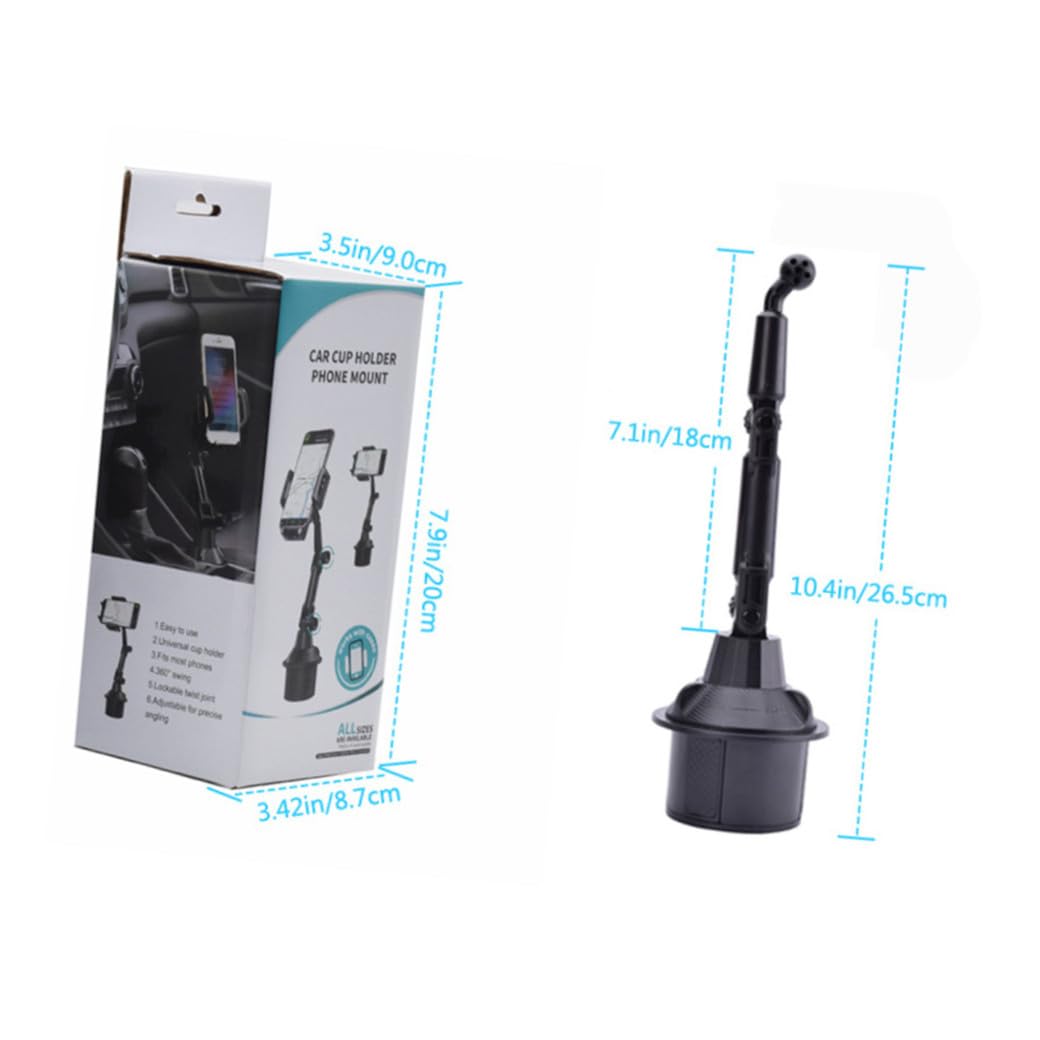 Toddmomy Porta Tazza per Auto Regolabile in Plastica Nero Supporto Cellulare Leggero e Angoli di Visualizzazione Regolabili per Smartphone in Auto