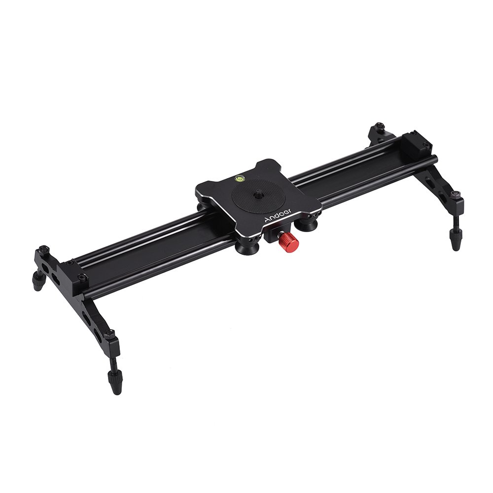 Andoer 40cm / 15.7in Slider portatile in lega di alluminio Sistema di stabilità per Nikon Canon Sony DSLR Videocamera DV Video Film Making Max. Carica 6kg / 1.3lb
