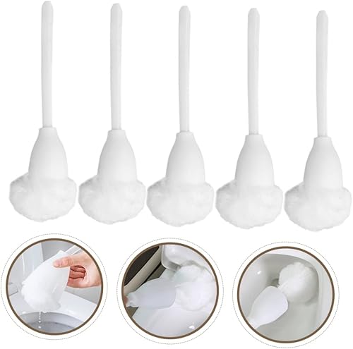 Miniatura 7 de Cabilock Cepillo de limpieza de inodoro, cerdas suaves, juego de cepillo de inodoro blanco para el hogar, hotel, oficina, centro comercial