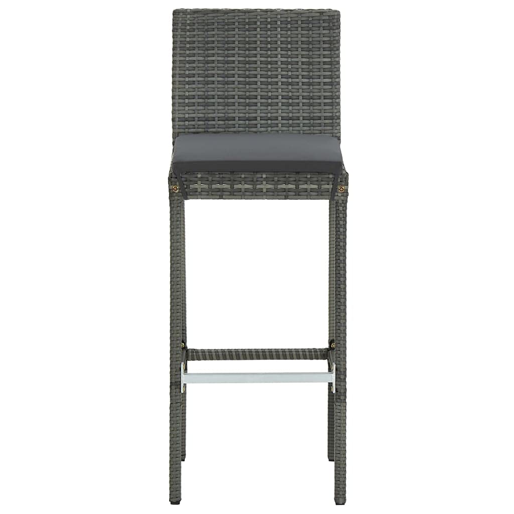 Set de bar de jardin 9 pièces rotin synthétique gris