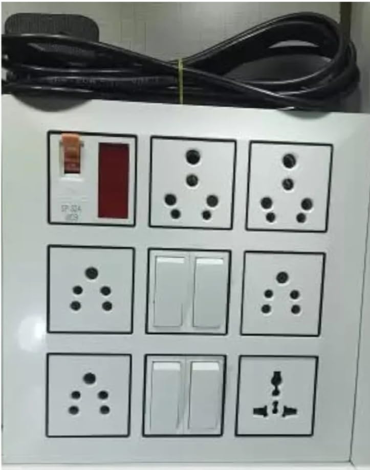 BAHUL Wall Board | Modular Board with CONA MCB CONA SWITCHES 6 Socket (White, 4 m)-picture-20