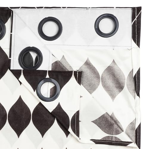 Image of Door Curtains 7 feet Long Set of 10 | Abstract Design | Polyester | Light Filtering Curtains | Curtains for Living Room | (118 x 215 cm, Black & White) | Perfect for Home Decor