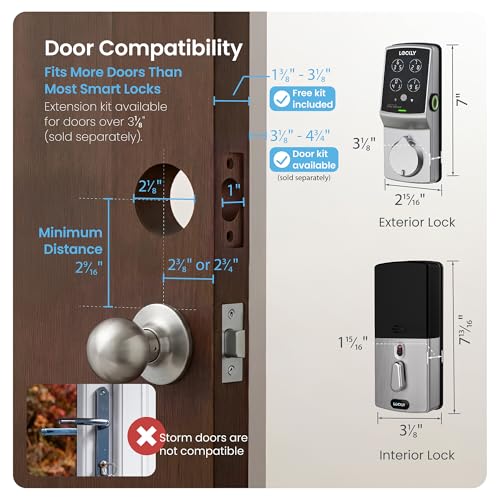 Lockly Secure Plus, Keyless Entry Door Lock, Smart Locks for Front Door, Smart Lock Deadbolt, PIN Genie® Keypad, 3D Biometric Fingerprint Sensor, Auto Lock Smart Door Lock thumbnail 10