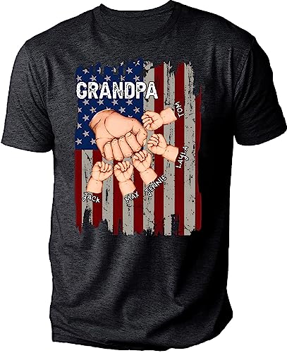 Personalized Dad Shirt, Grandpa is Like Daddy Without Rules - Family Personalized Custom Dad Papa Daddy - Father's Day, Independence Day, 4th of July Birthday, Christmas/Gift-312