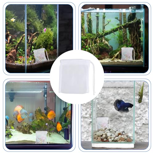 Image of QfwdfcTrenz 10PCS Aquarium Filter Media Bags for Activated Carbon, 4 inch X 3.5 inch Mesh Filter Bags for Aquarium, Carbon Filters Bag for Aquariums, High Flow Aquariums Mesh Media Filters Bag