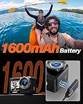 iZEEKER Action Camera 5K30FPS 24MP, 40M Waterproof Underwater Camera with 12M Waterproof Unprotected, 2.2” Touchscreen, 5G WiFi, EIS, Internal 1600mAh Battery and 64GB Storage, Accessories Kit