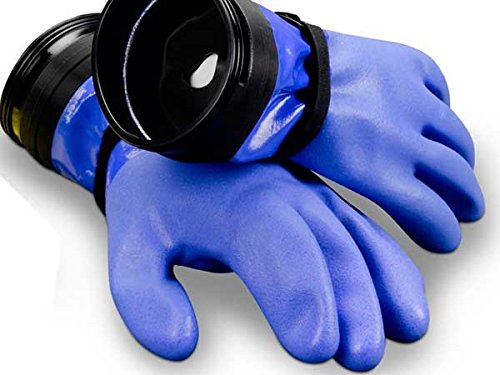 DUI Zip Gloves Heavy Duty Dry Suit Gloves w/Wrist Dam and Liners, X-Large