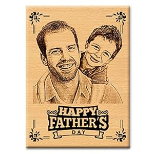 GFTBX ‘Fathers Day’ Personalized Engraved Rectangular Wooden Photo Plaque Gift For Men|Husband|Father (5 x 4 inches…