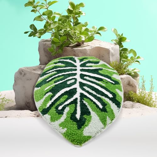 Baahrnom Tapis de Bain Vert 51 x 81cm Antiderapant Lavable en Machine Tapis de Sol Absorbant pour...