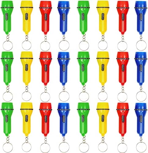 THE TWIDDLERS - 24 Mini Torch/Flashlight Keychains - Assorted Colours
