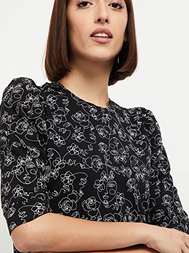 Image of Max Women's Printed Round Neck Sweatshirt with 3 /4 Sleeves