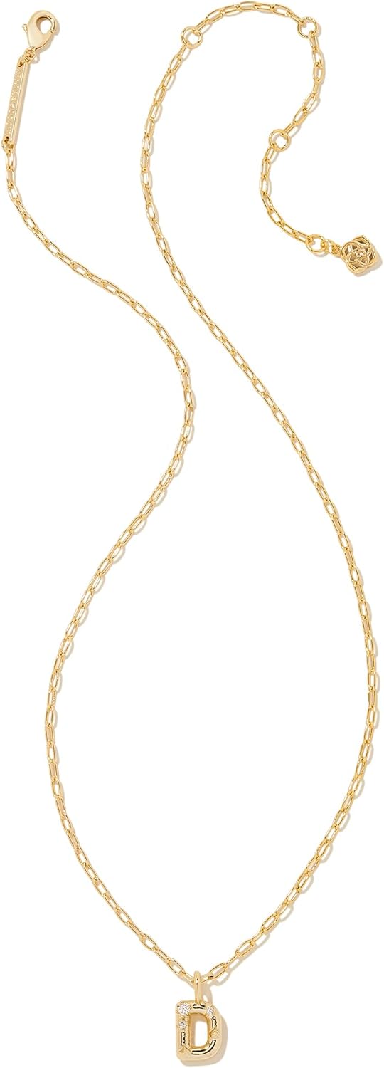 Kendra Scott Crystal Letter Short Pendant Necklace, Fashion Jewelry for Women