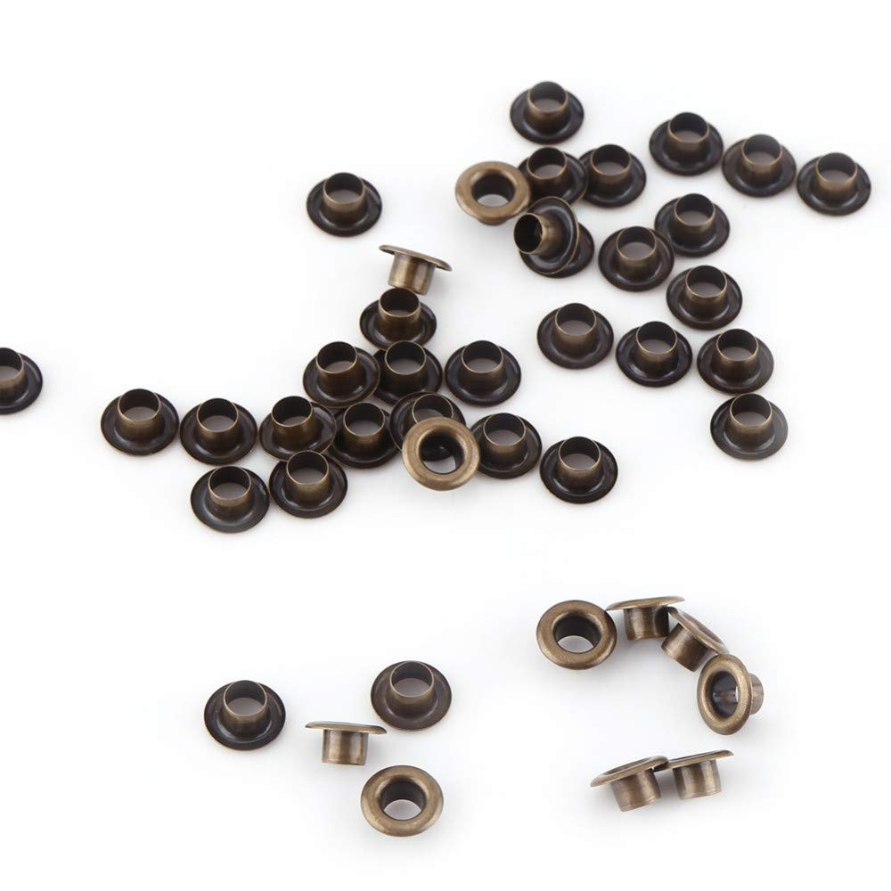 ZHONGJIUYUAN 1000 5mm Pieces Scrapbook Eyelet Metal Eyelets for Scrapbooking DIY Embelishment for Homework Clothes Sewing Garment Eyelets (Bronze Color)
