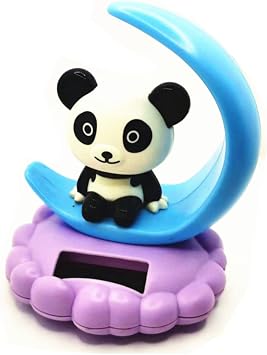 Solar Powered Dancing Panda Shook The Panda Twisted Ass Novelty Statue for Desk Ages 14+ Blue